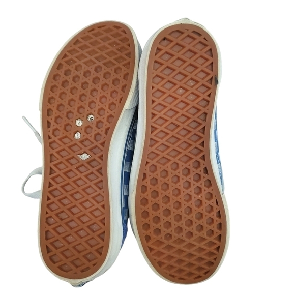 VANS Old Skool Checkerboard Blue/White Sneakers Sz 3 - Picture 6 of 8